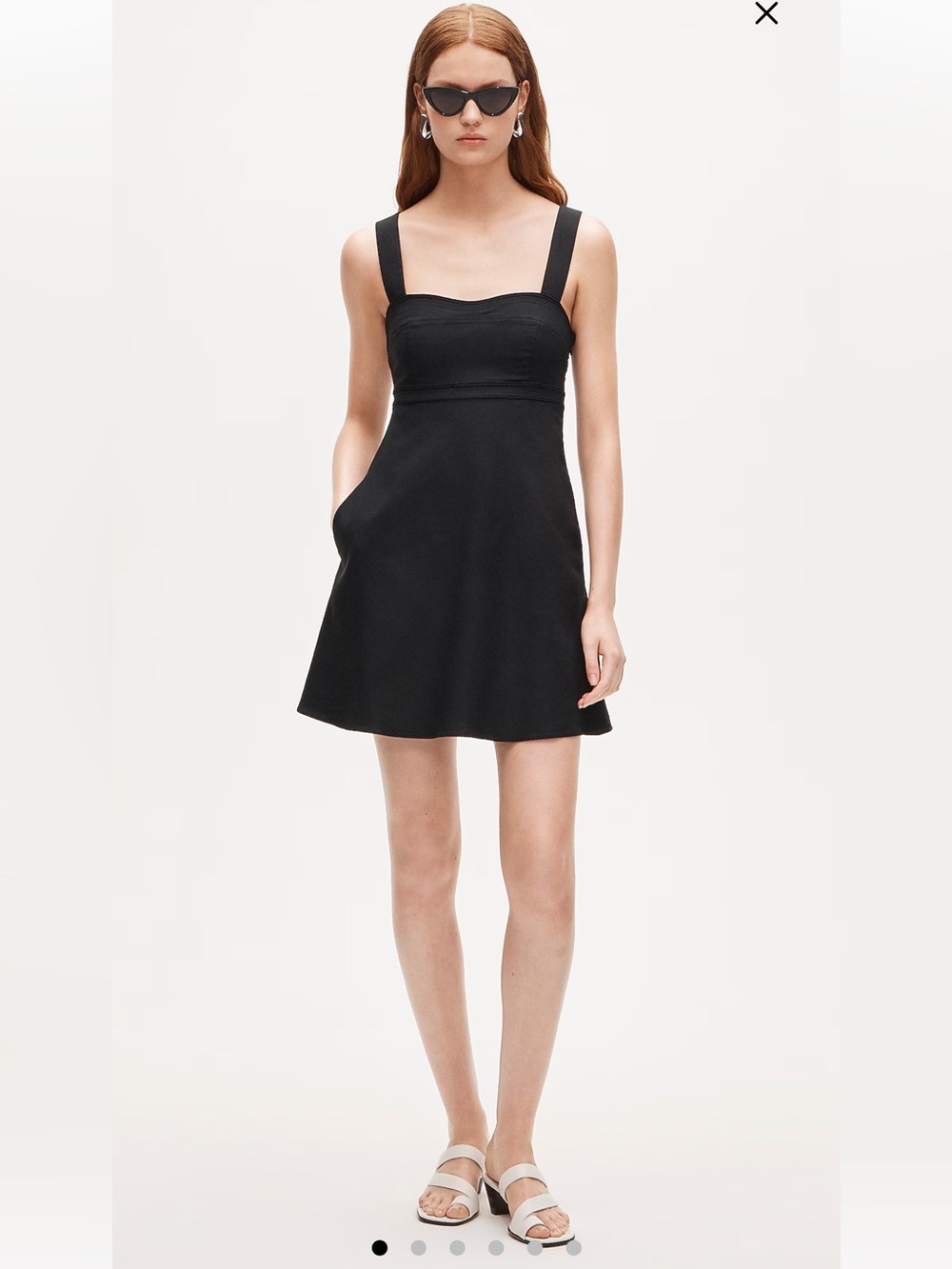 J. CREW | Empire waist mini dress in Gramercy linen blend Black 0 NWT